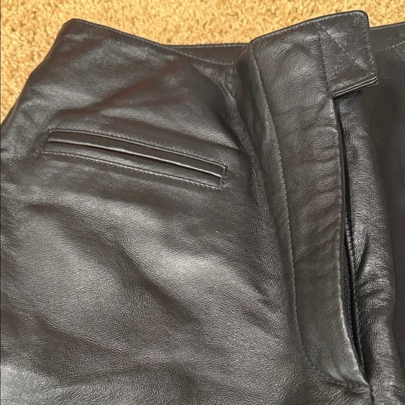 Marcia Italian Black Leather Pants